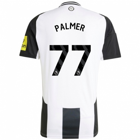 Kandiny Niño Camiseta Darren Palmer #77 Blanco Negro 1ª Equipación 2024/25 La Camisa Chile