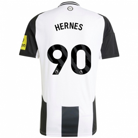 Kandiny Niño Camiseta Travis Hernes #90 Blanco Negro 1ª Equipación 2024/25 La Camisa Chile