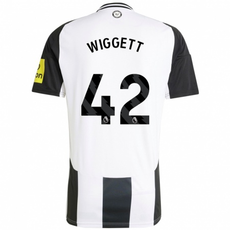 Kandiny Niño Camiseta Charlie Wiggett #42 Blanco Negro 1ª Equipación 2024/25 La Camisa Chile