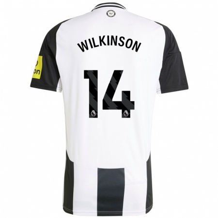 Kandiny Niño Camiseta Sharna Wilkinson #14 Blanco Negro 1ª Equipación 2024/25 La Camisa Chile