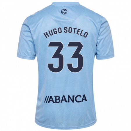 Kandiny Niño Camiseta Hugo Sotelo #33 Azul Cielo 1ª Equipación 2024/25 La Camisa Chile