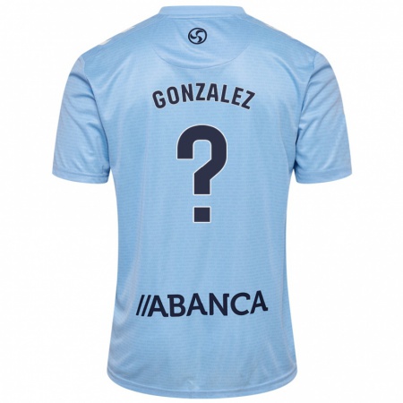 Kandiny Niño Camiseta Marcos González #0 Azul Cielo 1ª Equipación 2024/25 La Camisa Chile