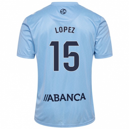 Kandiny Niño Camiseta Fer López #15 Azul Cielo 1ª Equipación 2024/25 La Camisa Chile