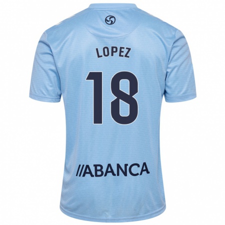 Kandiny Niño Camiseta Joel López #18 Azul Cielo 1ª Equipación 2024/25 La Camisa Chile