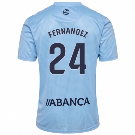 Kandiny Niño Camiseta César Fernández #24 Azul Cielo 1ª Equipación 2024/25 La Camisa Chile