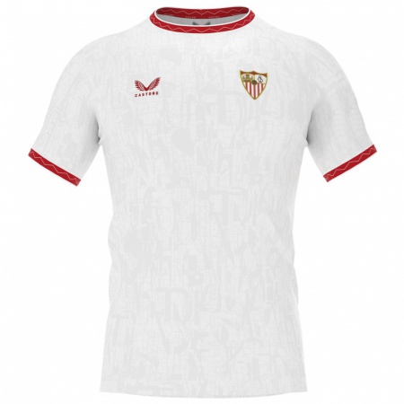 Kandiny Niño Camiseta Saúl Ñíguez #17 Blanco Rojo 1ª Equipación 2024/25 La Camisa Chile