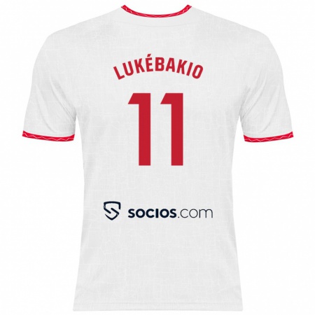 Kandiny Niño Camiseta Dodi Lukébakio #11 Blanco Rojo 1ª Equipación 2024/25 La Camisa Chile