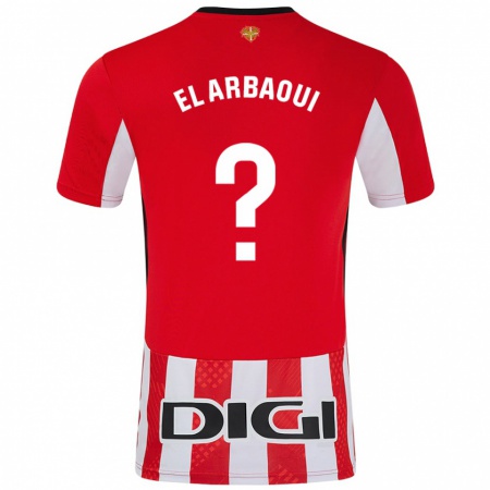 Kandiny Niño Camiseta Ilyas El Arbaoui #0 Rojo Blanco 1ª Equipación 2024/25 La Camisa Chile