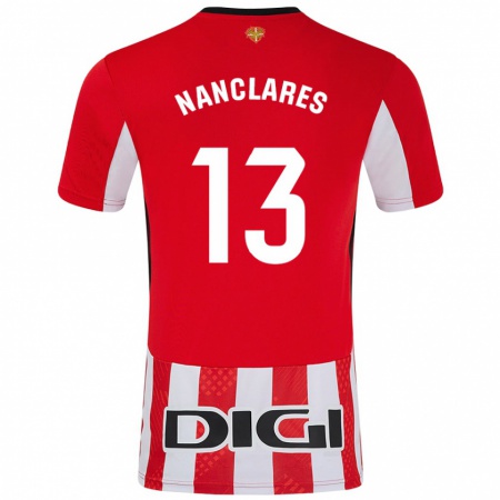 Kandiny Niño Camiseta Adriana Nanclares #13 Rojo Blanco 1ª Equipación 2024/25 La Camisa Chile