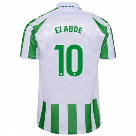 Kandiny Niño Camiseta Abde Ezzalzouli #10 Verde Rayas Blancas 1ª Equipación 2024/25 La Camisa Chile