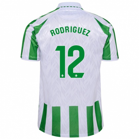 Kandiny Niño Camiseta Ricardo Rodríguez #12 Verde Rayas Blancas 1ª Equipación 2024/25 La Camisa Chile