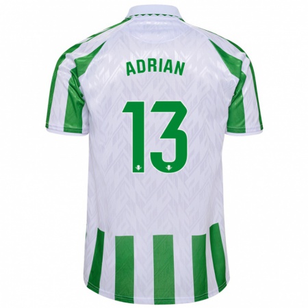 Kandiny Niño Camiseta Adrián #13 Verde Rayas Blancas 1ª Equipación 2024/25 La Camisa Chile