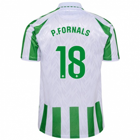 Kandiny Niño Camiseta Pablo Fornals #18 Verde Rayas Blancas 1ª Equipación 2024/25 La Camisa Chile