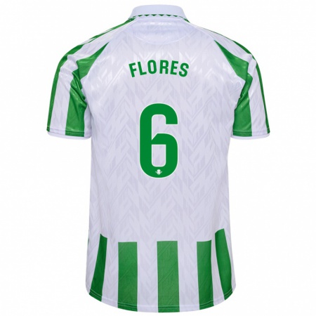 Kandiny Niño Camiseta Mateo Flores #6 Verde Rayas Blancas 1ª Equipación 2024/25 La Camisa Chile