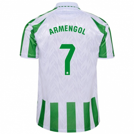 Kandiny Niño Camiseta Carla Armengol #7 Verde Rayas Blancas 1ª Equipación 2024/25 La Camisa Chile