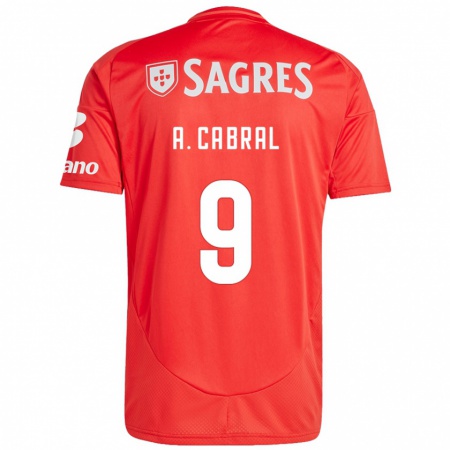 Kandiny Niño Camiseta Arthur Cabral #9 Rojo Blanco 1ª Equipación 2024/25 La Camisa Chile