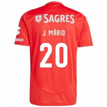 Kandiny Niño Camiseta João Mário #20 Rojo Blanco 1ª Equipación 2024/25 La Camisa Chile