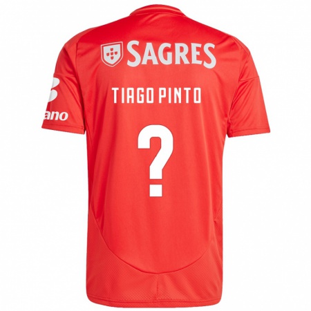 Kandiny Niño Camiseta Tiago Pinto #0 Rojo Blanco 1ª Equipación 2024/25 La Camisa Chile