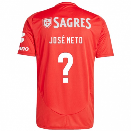 Kandiny Niño Camiseta José Neto #0 Rojo Blanco 1ª Equipación 2024/25 La Camisa Chile