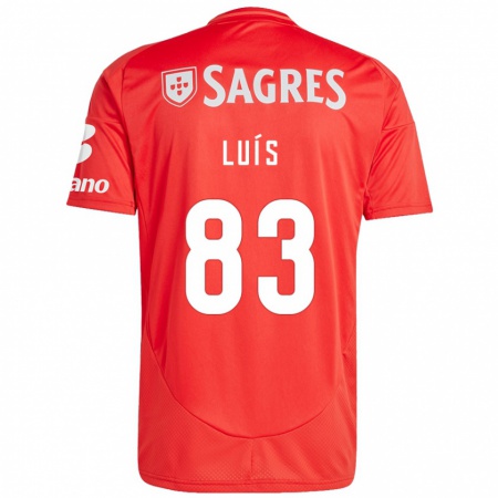 Kandiny Niño Camiseta Rafael Luís #83 Rojo Blanco 1ª Equipación 2024/25 La Camisa Chile