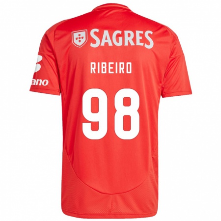 Kandiny Niño Camiseta Ricardo Ribeiro #98 Rojo Blanco 1ª Equipación 2024/25 La Camisa Chile