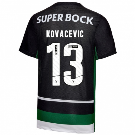 Kandiny Niño Camiseta Vladan Kovacevic #13 Negro Blanco Verde 1ª Equipación 2024/25 La Camisa Chile