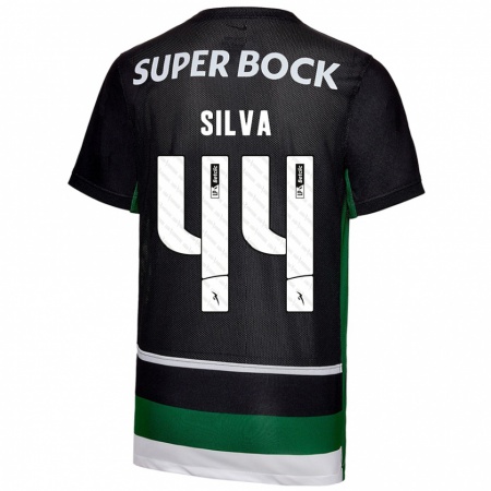 Kandiny Niño Camiseta Pedro Silva #44 Negro Blanco Verde 1ª Equipación 2024/25 La Camisa Chile