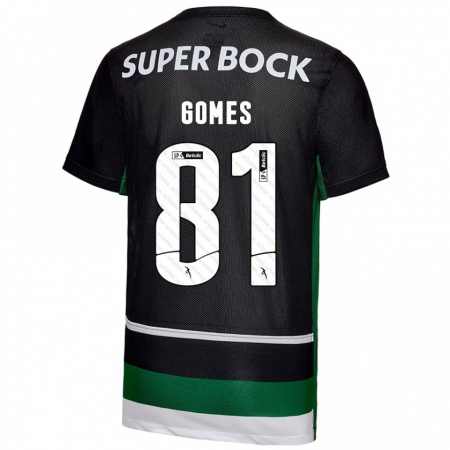 Kandiny Niño Camiseta Salvador Gomes #81 Negro Blanco Verde 1ª Equipación 2024/25 La Camisa Chile