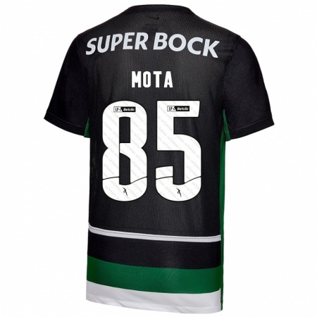 Kandiny Niño Camiseta Rafael Mota #85 Negro Blanco Verde 1ª Equipación 2024/25 La Camisa Chile