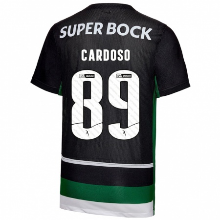 Kandiny Niño Camiseta Nilton Cardoso #89 Negro Blanco Verde 1ª Equipación 2024/25 La Camisa Chile