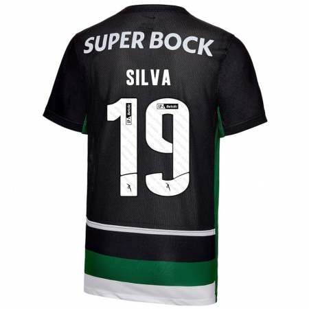 Kandiny Niño Camiseta Diana Silva #19 Negro Blanco Verde 1ª Equipación 2024/25 La Camisa Chile