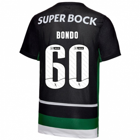 Kandiny Niño Camiseta Pedro Bondo #60 Negro Blanco Verde 1ª Equipación 2024/25 La Camisa Chile