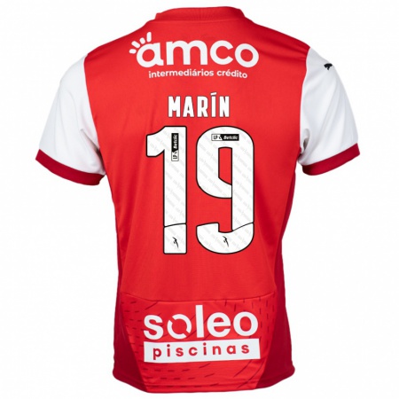 Kandiny Niño Camiseta Adrián Marín #19 Rojo Blanco 1ª Equipación 2024/25 La Camisa Chile