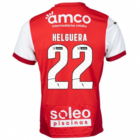 Kandiny Niño Camiseta Thiago Helguera #22 Rojo Blanco 1ª Equipación 2024/25 La Camisa Chile