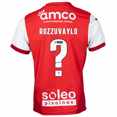 Kandiny Niño Camiseta Dani Rozzuvaylo #0 Rojo Blanco 1ª Equipación 2024/25 La Camisa Chile