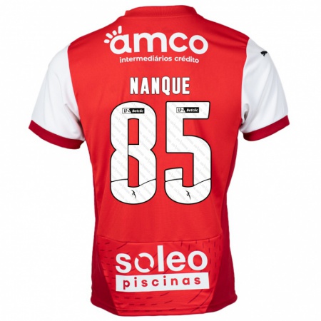 Kandiny Niño Camiseta Edgar Nanque #85 Rojo Blanco 1ª Equipación 2024/25 La Camisa Chile