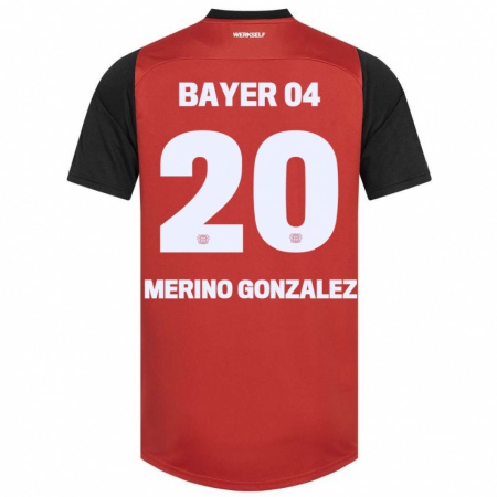 Kandiny Niño Camiseta Estrella Merino Gonzalez #20 Rojo Negro 1ª Equipación 2024/25 La Camisa Chile