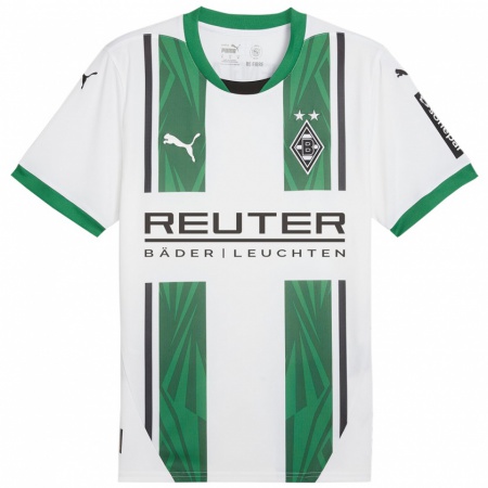 Kandiny Niño Camiseta Len Wörsdörfer #0 Blanco Verde 1ª Equipación 2024/25 La Camisa Chile