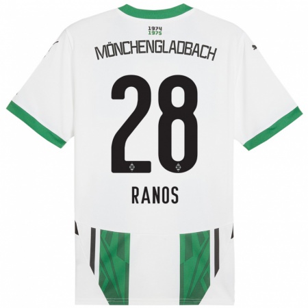 Kandiny Niño Camiseta Grant-Leon Ranos #28 Blanco Verde 1ª Equipación 2024/25 La Camisa Chile