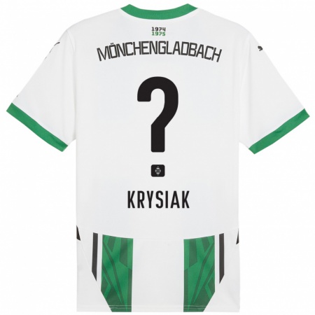 Kandiny Niño Camiseta Bartlomiej Krysiak #0 Blanco Verde 1ª Equipación 2024/25 La Camisa Chile