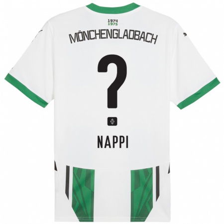 Kandiny Niño Camiseta Johann Deumi-Nappi #0 Blanco Verde 1ª Equipación 2024/25 La Camisa Chile