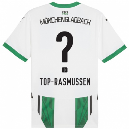 Kandiny Niño Camiseta Tristan Top-Rasmussen #0 Blanco Verde 1ª Equipación 2024/25 La Camisa Chile