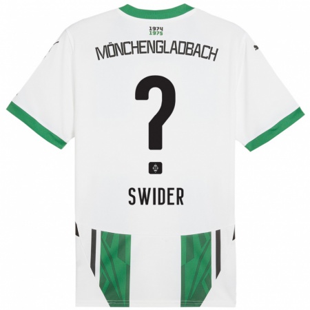 Kandiny Niño Camiseta Niklas Swider #0 Blanco Verde 1ª Equipación 2024/25 La Camisa Chile