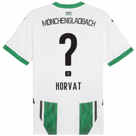 Kandiny Niño Camiseta Niko Horvat #0 Blanco Verde 1ª Equipación 2024/25 La Camisa Chile