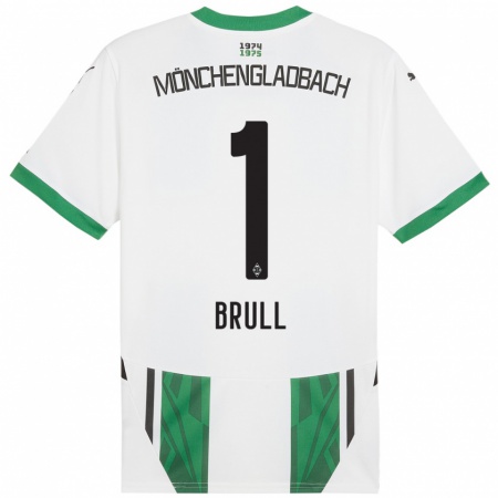 Kandiny Niño Camiseta Maximilian Brüll #1 Blanco Verde 1ª Equipación 2024/25 La Camisa Chile