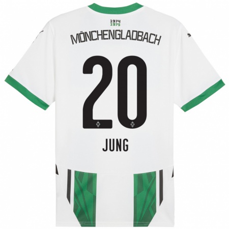 Kandiny Niño Camiseta In-Gyom Jung #20 Blanco Verde 1ª Equipación 2024/25 La Camisa Chile