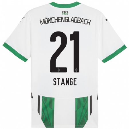 Kandiny Niño Camiseta Veit Stange #21 Blanco Verde 1ª Equipación 2024/25 La Camisa Chile