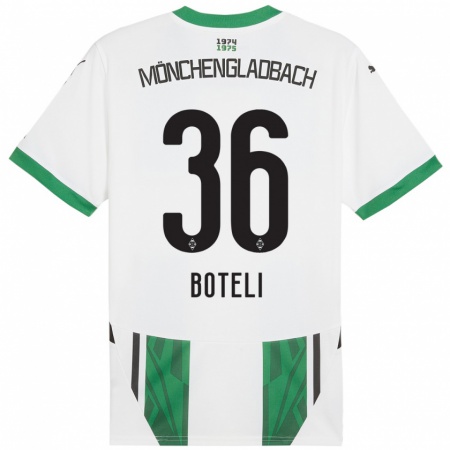 Kandiny Niño Camiseta Winsley Boteli #36 Blanco Verde 1ª Equipación 2024/25 La Camisa Chile