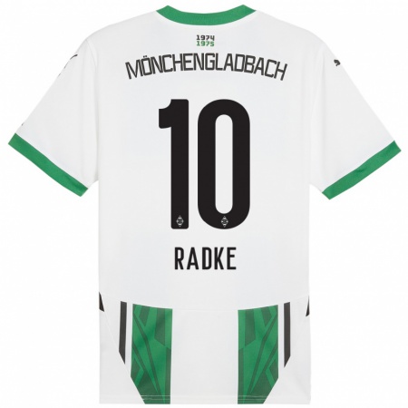 Kandiny Niño Camiseta Laura Radke #10 Blanco Verde 1ª Equipación 2024/25 La Camisa Chile