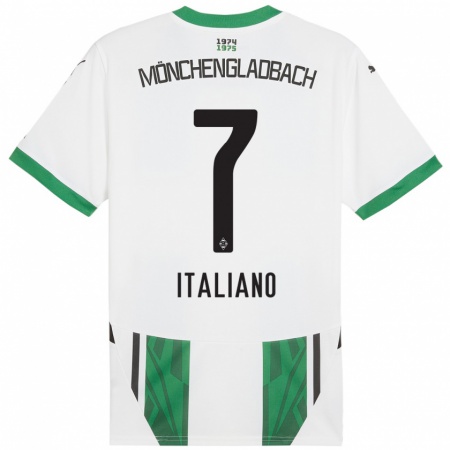 Kandiny Niño Camiseta Jacob Italiano #7 Blanco Verde 1ª Equipación 2024/25 La Camisa Chile